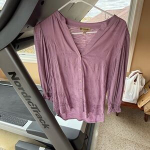 Purple 3/4 sleeve top.